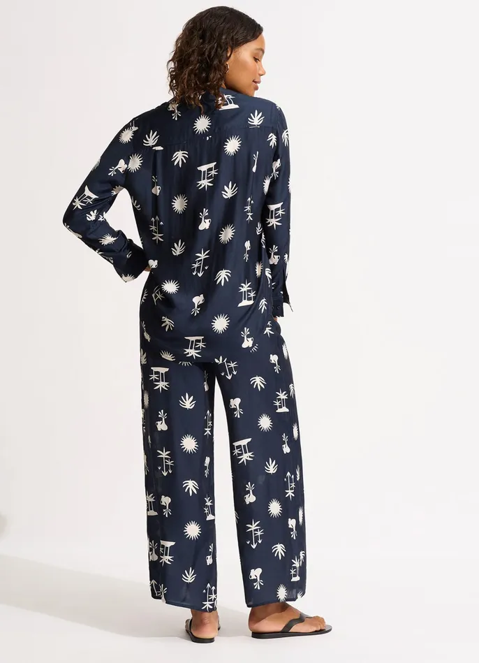 Seafolly La Palma Silk Pant 8211 True Navy Women Pants and Shorts Seafolly La Palma Silk Pant 8211 True Navy Women Pants and Shorts