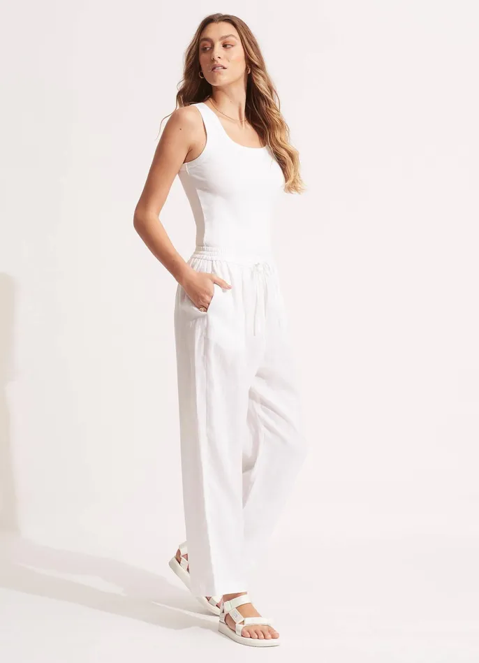 Seafolly Linen Pant 8211 White Women Pants and Shorts