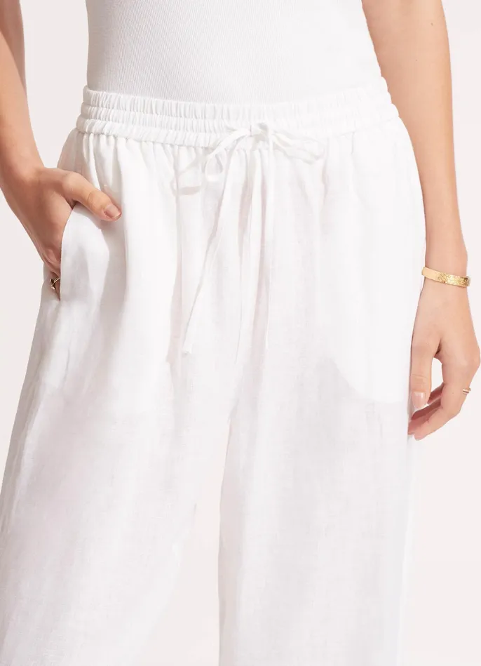 Seafolly Linen Pant 8211 White Women Pants and Shorts