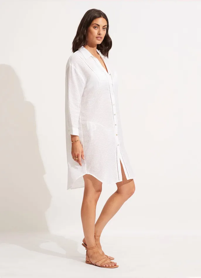 Seafolly Longshore Cover Up 8211 White Women Beach Dresses