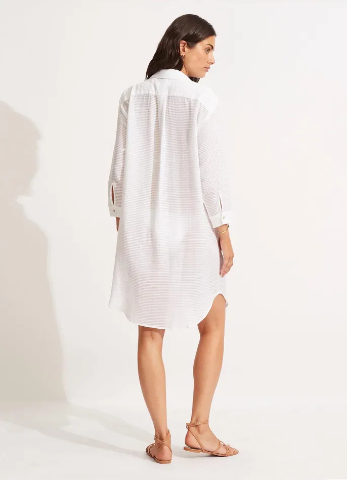 Seafolly Longshore Cover Up 8211 White Women Beach Dresses