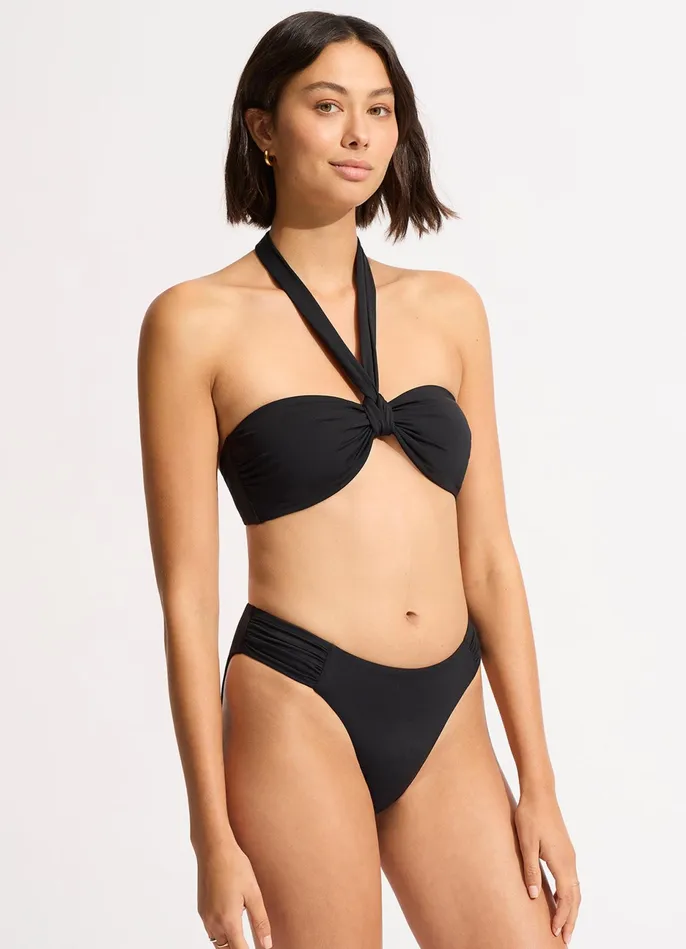 Seafolly Seafolly Collective High Leg Ruched Side Bikini Bottom 8211 Black Women More Coverage Seafolly Seafolly Collective High Leg Ruched Side Bikini Bottom 8211 Black Women More Coverage
