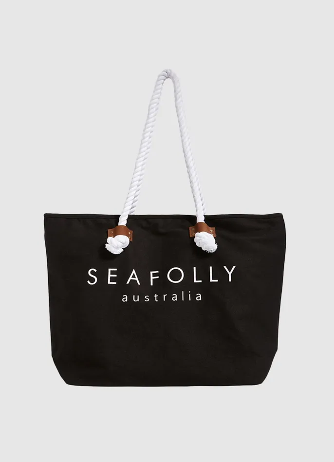 Seafolly Ship Sail Tote Bag 8211 Black Women Beach Bags Seafolly Ship Sail Tote Bag 8211 Black Women Beach Bags