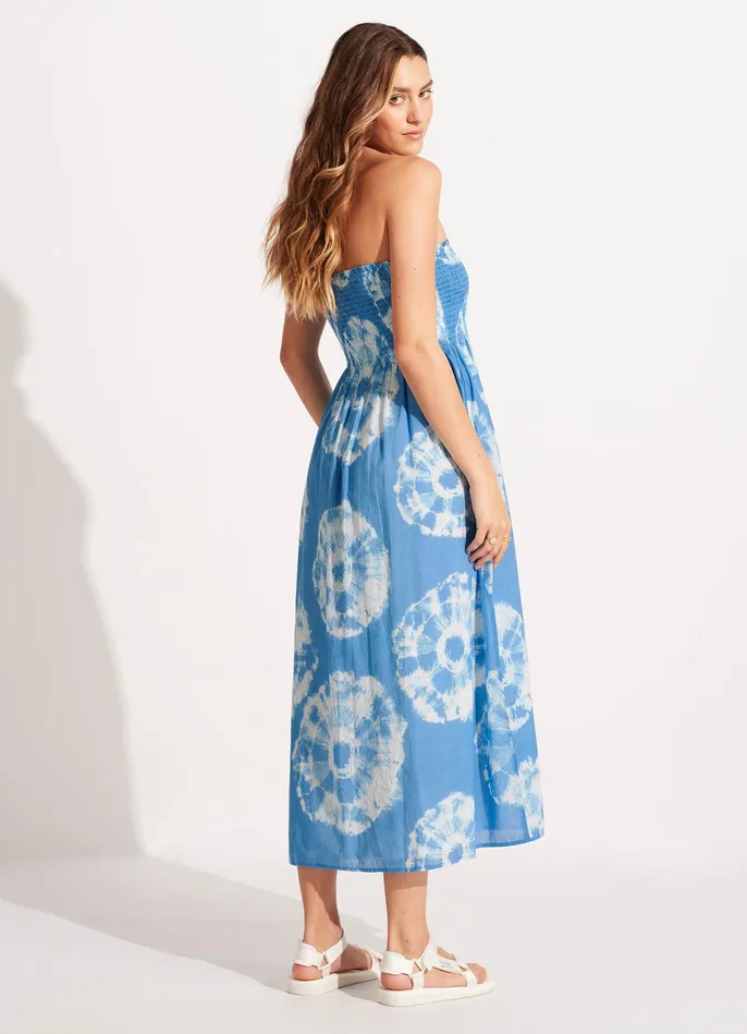 Seafolly Tie Dye Maxi SkirtDress 8211 Azure Women Beach Dresses