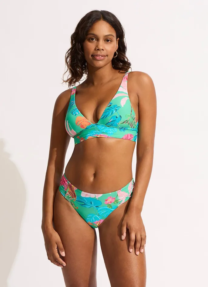 Seafolly Tropica Longline Triangle Bikini Top 8211 Jade Women Triangle