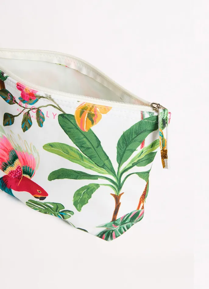 Seafolly Tropica Zip Pouch 8211 Ecru Women Beach Bags Seafolly Tropica Zip Pouch 8211 Ecru Women Beach Bags