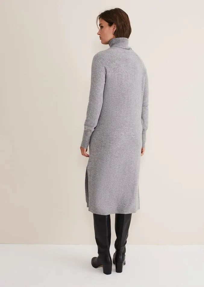 Seline Wool Cashmere Dress Mid Grey Women Phase Eight Dresses