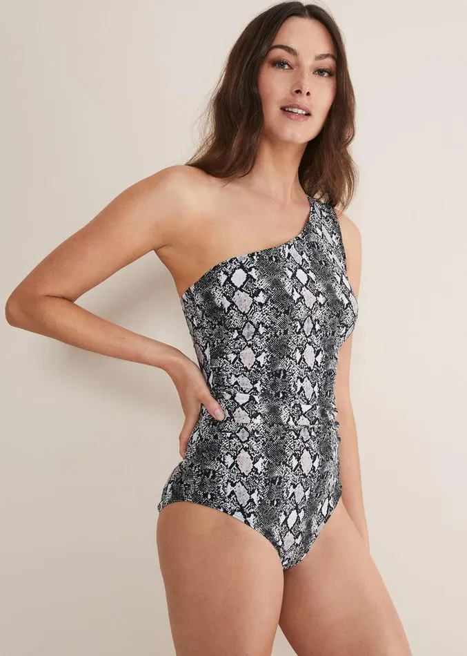 Semira Snake One Shoulder Swimsuit Multicoloured Women Phase Eight Swimwear