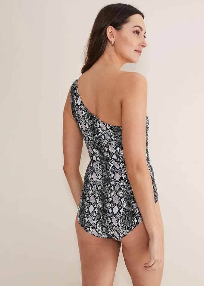 Semira Snake One Shoulder Swimsuit Multicoloured Women Phase Eight Swimwear