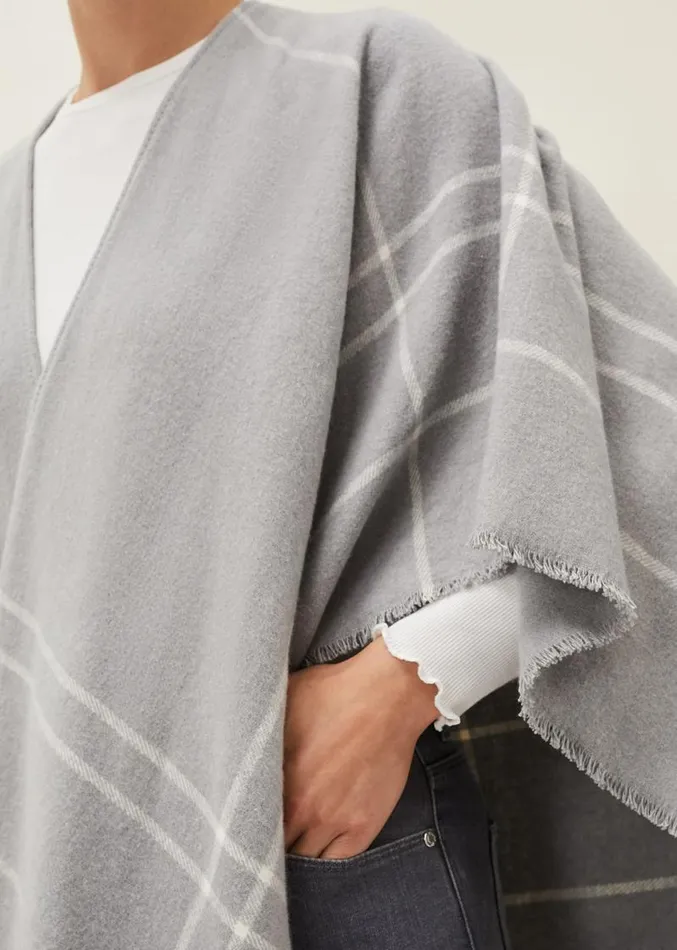 Shauna Check Cape Grey Women Phase Eight Scarves