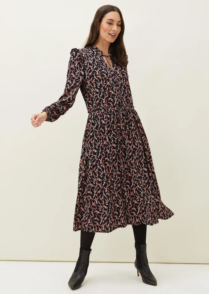 Shay Floral Midi Dress Navypink Women Phase Eight Dresses