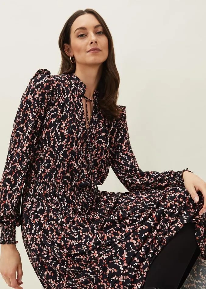Shay Floral Midi Dress Navypink Women Phase Eight Dresses