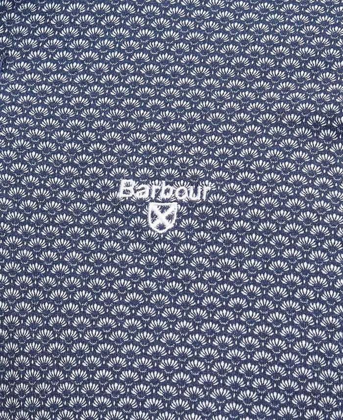 Shell Print Polo Shirt Classic Navy Men Barbour Polo Shirts