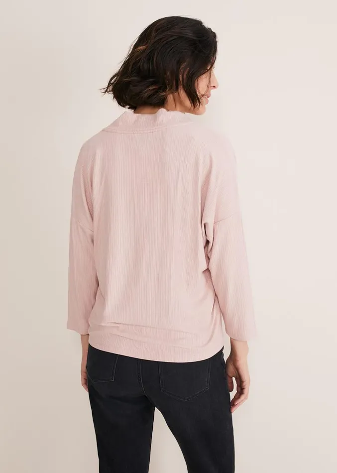 Shellie Textured V Neck Top Dusty Rose Women Phase Eight Tops and TShirts