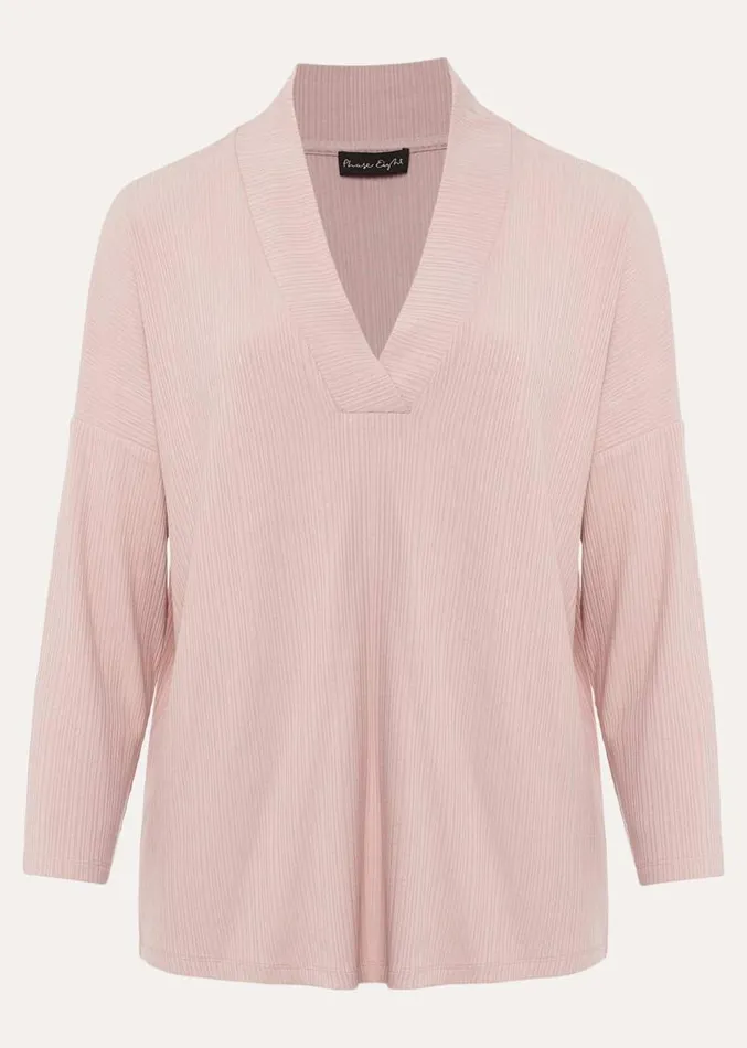 Shellie Textured V Neck Top Dusty Rose Women Phase Eight Tops and TShirts