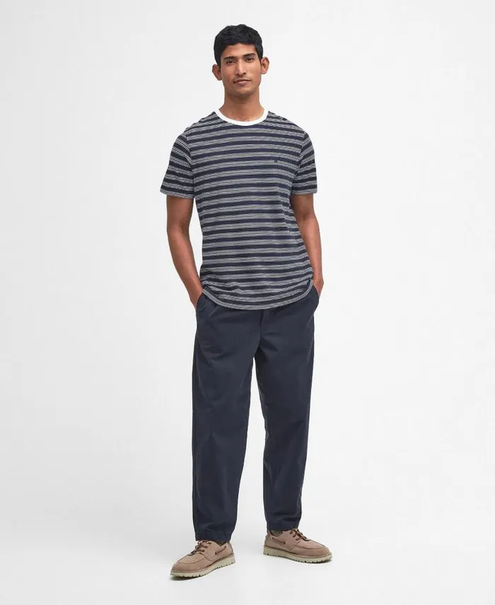 Sherburn Striped TShirt Classic White Men Barbour TShirts