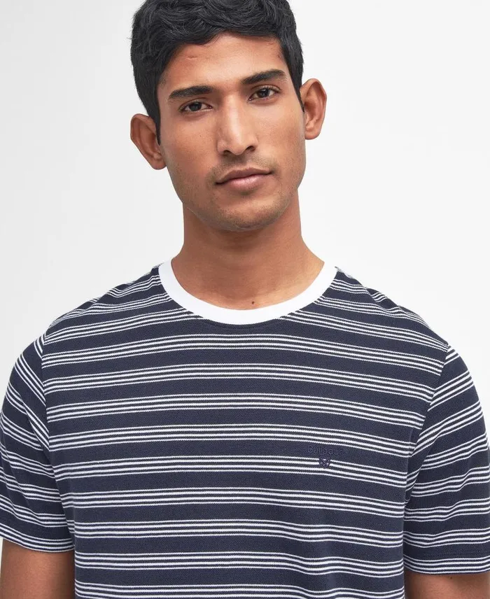 Sherburn Striped TShirt Classic White Men Barbour TShirts