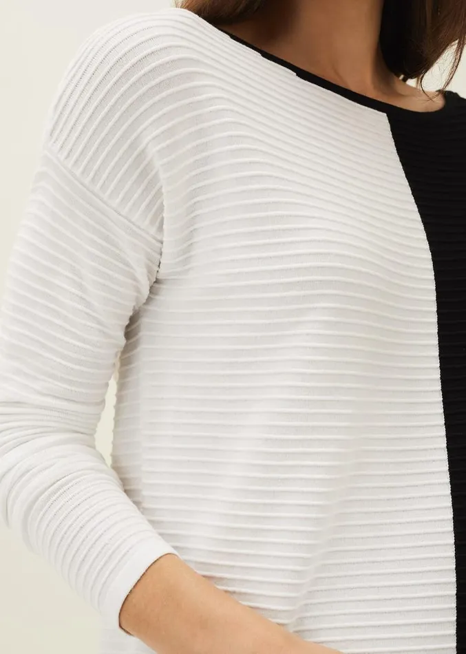 Sherrie Ribbed Colourblock Knit Tunic Dress Blackivory Women Phase Eight Knitwear Sherrie Ribbed Colourblock Knit Tunic Dress Blackivory Women Phase Eight Knitwear