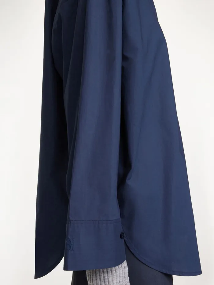 Shirts Women By Malene Birger Derris Organic Cotton Shirt Navy Blazer