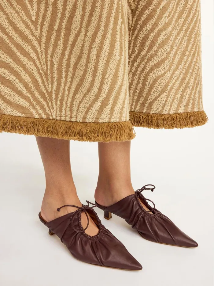 Shoes Women By Malene Birger Masey Leather Mules Dark Mahogany