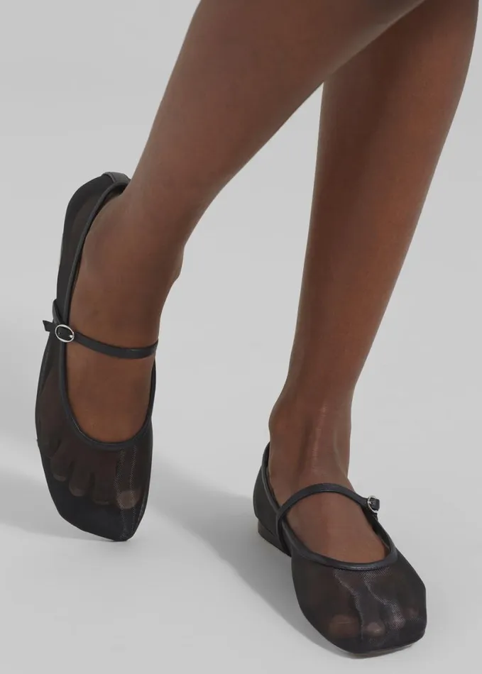 Shoes Women The Frankie Shop 31 Phillip Lim ID Mesh Mary Jane Flat 8211 Black