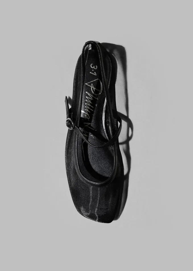 Shoes Women The Frankie Shop 31 Phillip Lim ID Mesh Mary Jane Flat 8211 Black
