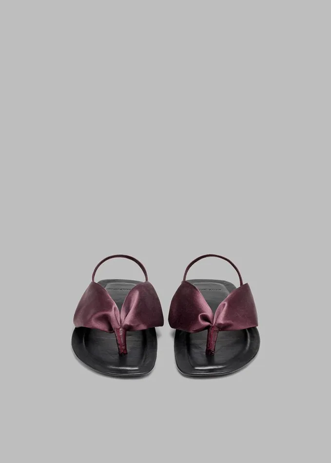 Shoes Women The Frankie Shop Loulou Studio Zila Slingback Flat Sandals 8211 Midnight Bordeaux