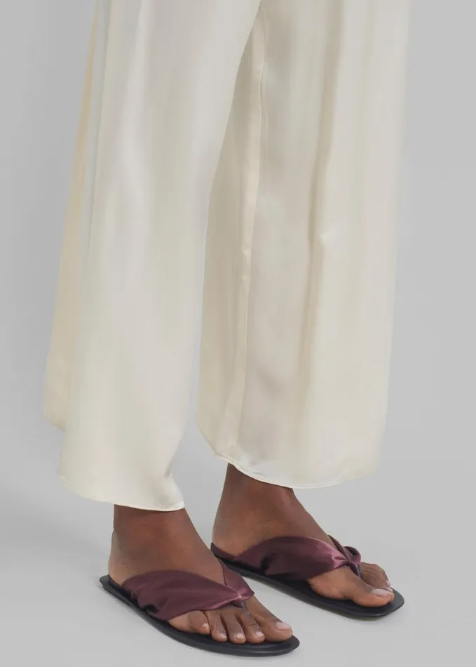 Shoes Women The Frankie Shop Loulou Studio Zila Slingback Flat Sandals 8211 Midnight Bordeaux
