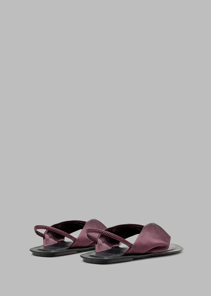 Shoes Women The Frankie Shop Loulou Studio Zila Slingback Flat Sandals 8211 Midnight Bordeaux