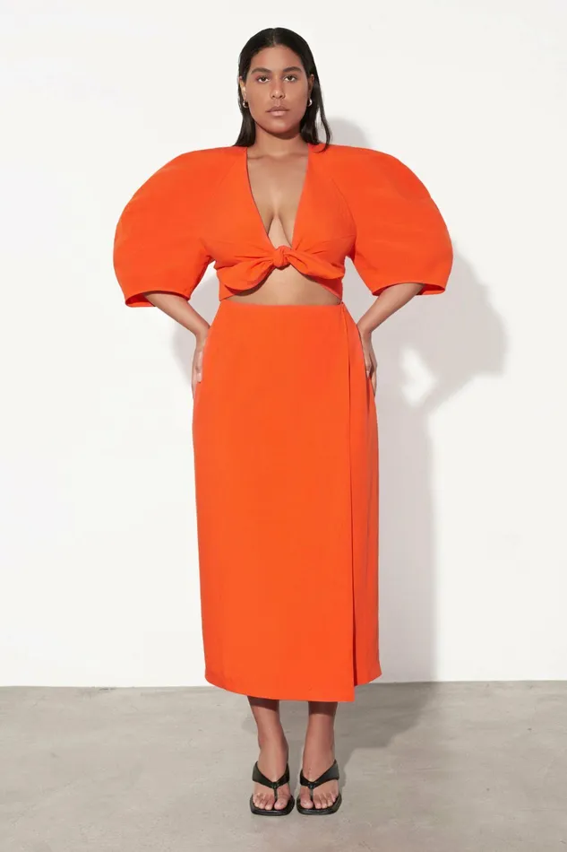 Shop Extended Sizes Mara Hoffman Extended Sunja Skirt Orange Shop Extended Sizes Mara Hoffman Extended Sunja Skirt Orange