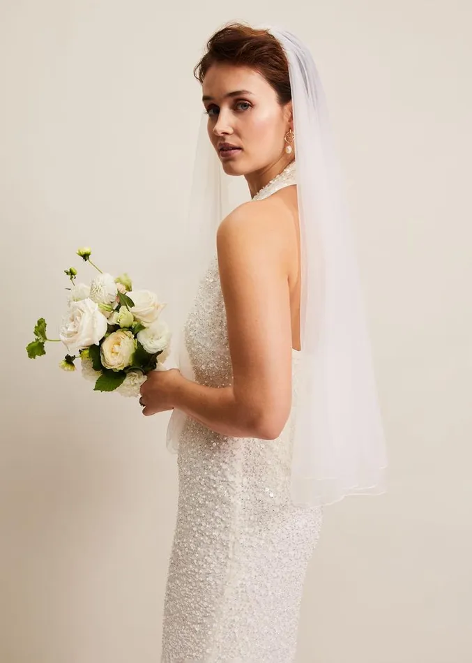 Short Double Tier Veil Ivory Women Phase Eight Fascinators and Hats