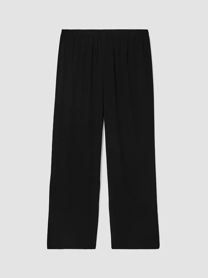 Silk Georgette Crepe Straight Pant Black Women Eileen Fisher Pants Shorts and Jumpsuits