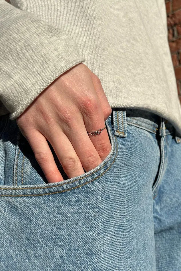 Silver Bow Ring Silver Women Brandy Melville Jewelry