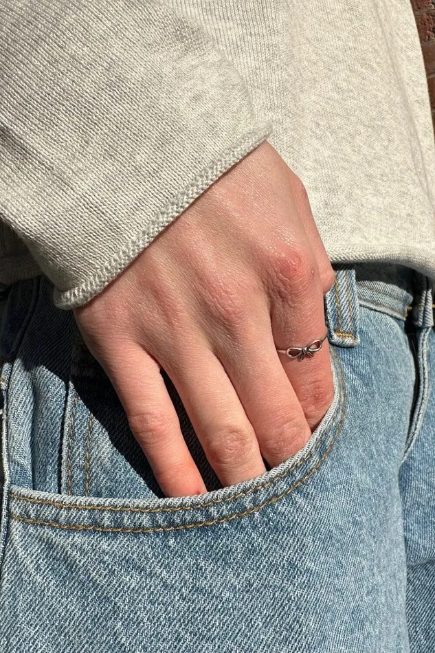 Silver Bow Ring Silver Women Brandy Melville Jewelry