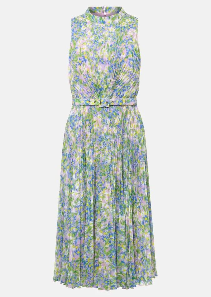 Simara Daisy Pleated Midi Dress Multicoloured Women Phase Eight Dresses