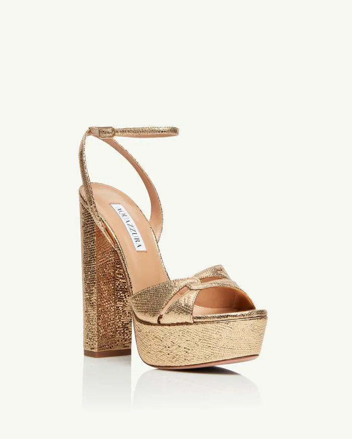 Sinner Plateau 140 Gold Women Aquazzura Platforms