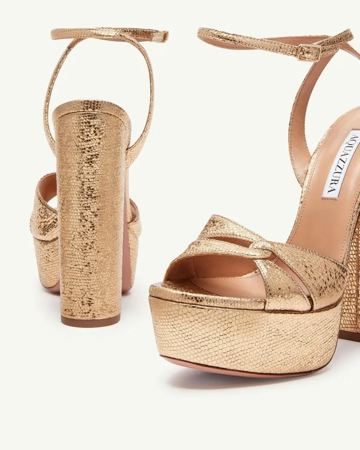Sinner Plateau 140 Gold Women Aquazzura Platforms Sinner Plateau 140 Gold Women Aquazzura Platforms