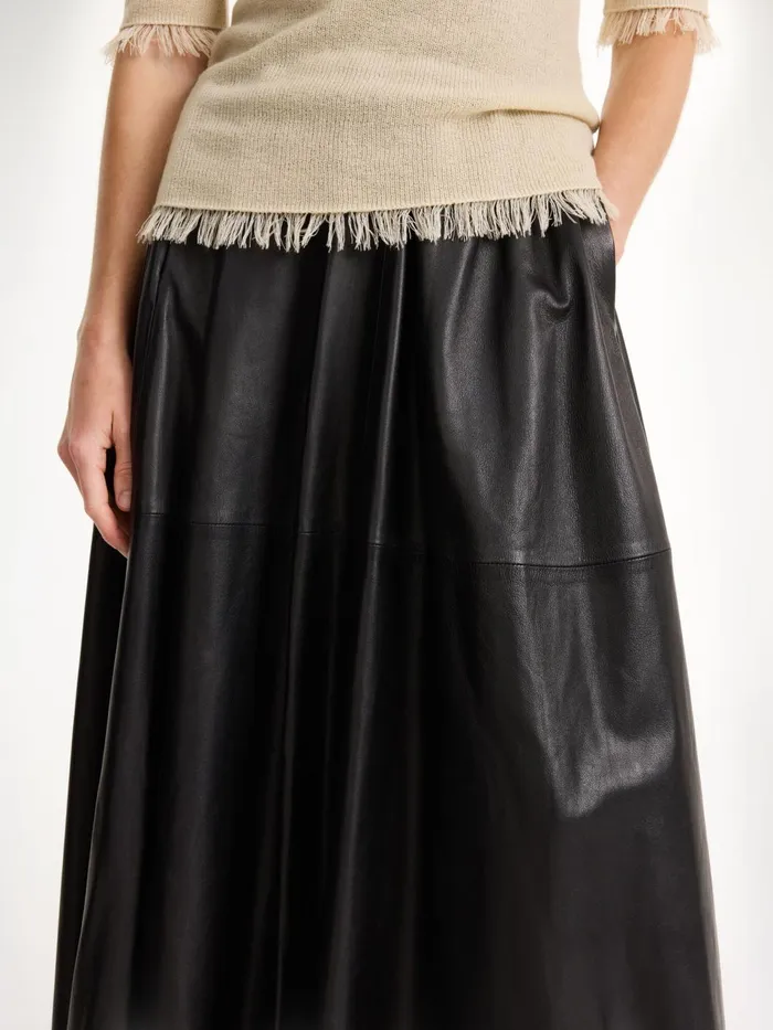 Skirts Women By Malene Birger Mivilo Midi Leather Skirt Black