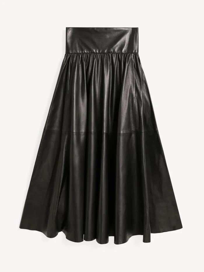 Skirts Women By Malene Birger Mivilo Midi Leather Skirt Black