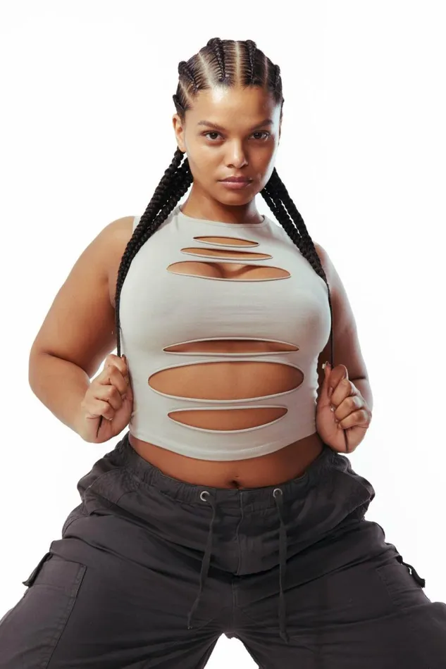 Slash Top In Taupe Brown Women Jaded London Crop Tops Slash Top In Taupe Brown Women Jaded London Crop Tops