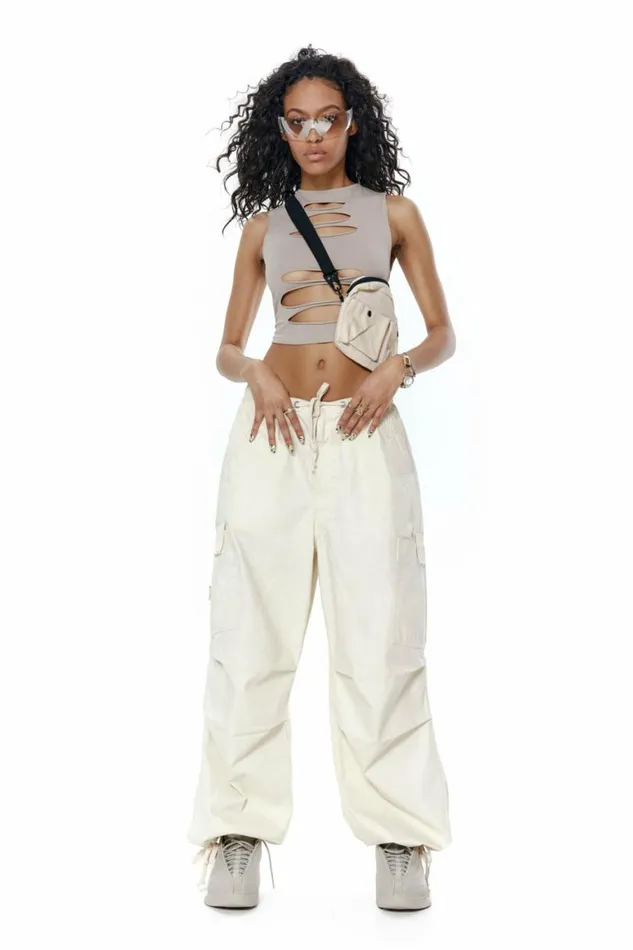 Slash Top In Taupe Brown Women Jaded London Crop Tops Slash Top In Taupe Brown Women Jaded London Crop Tops