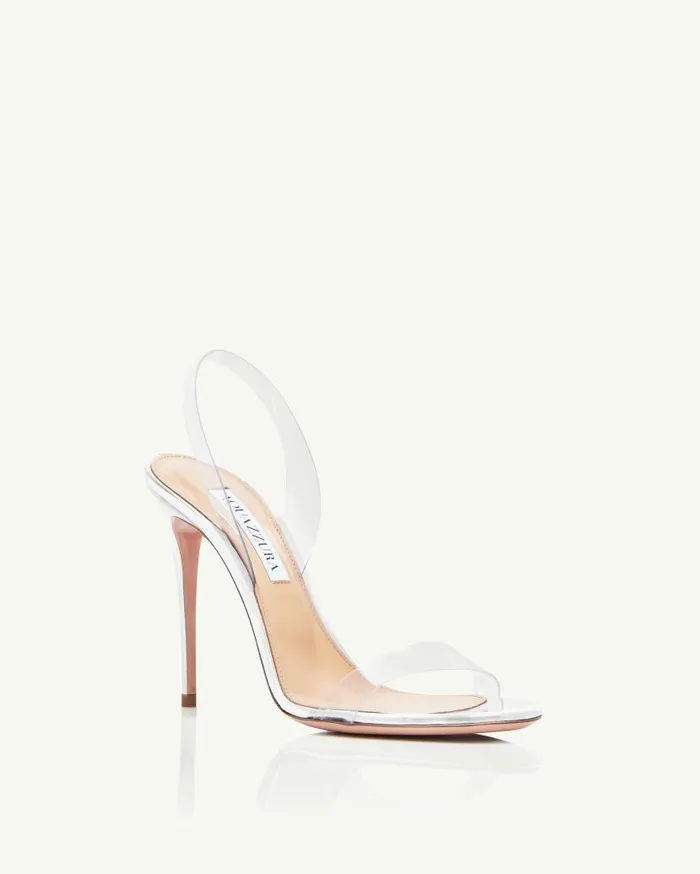 So Nude Plexi Sandal 105 Silver Women Aquazzura Sandals