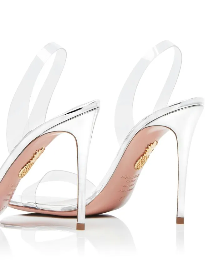 So Nude Plexi Sandal 105 Silver Women Aquazzura Sandals