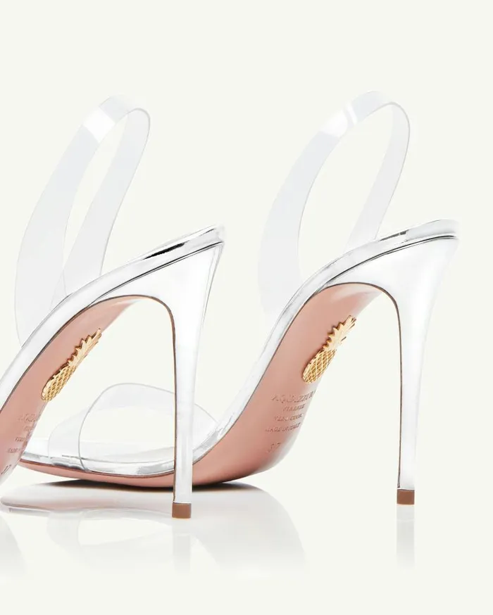So Nude Plexi Sandal 105 Silver Women Aquazzura Sandals