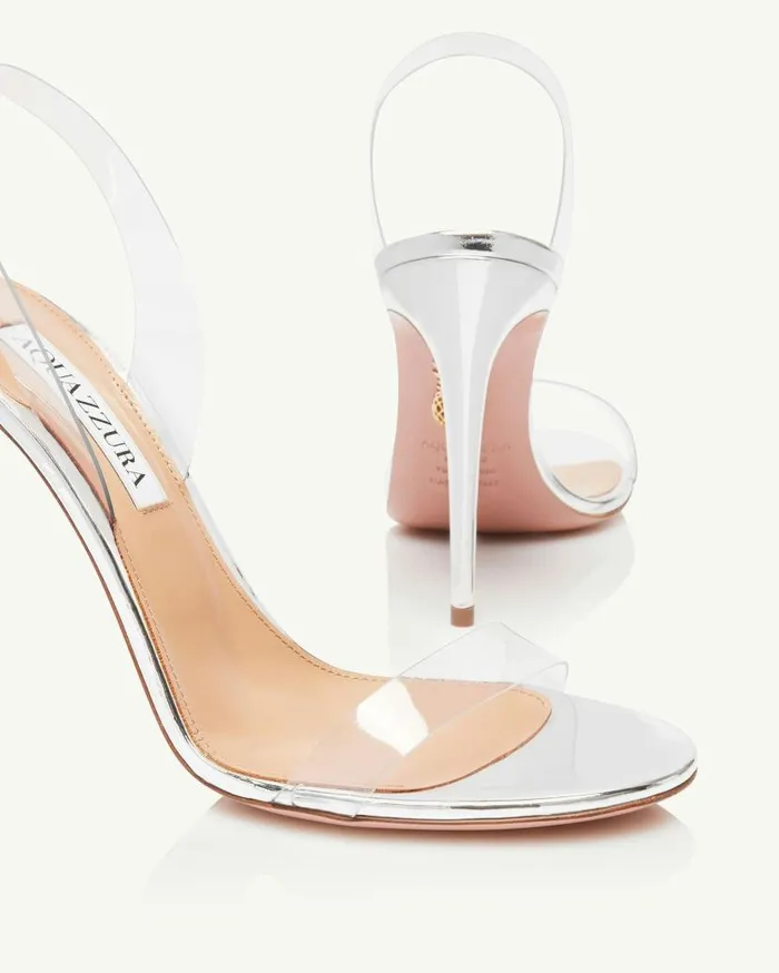 So Nude Plexi Sandal 105 Silver Women Aquazzura Sandals