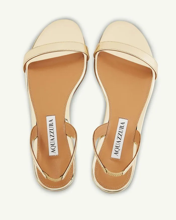 So Nude Sandal Flat Gold Women Aquazzura Flats