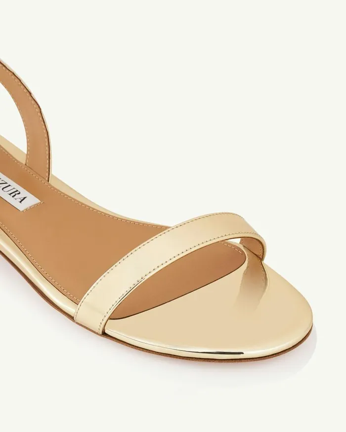 So Nude Sandal Flat Gold Women Aquazzura Flats