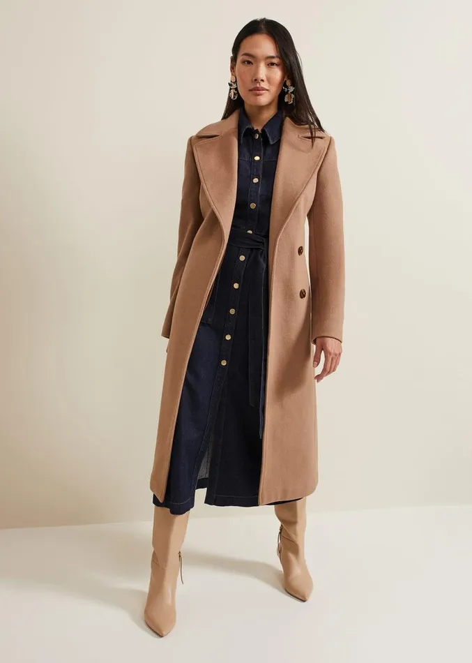 Sonny Denim Midi Dress Navy Women Phase Eight Dresses