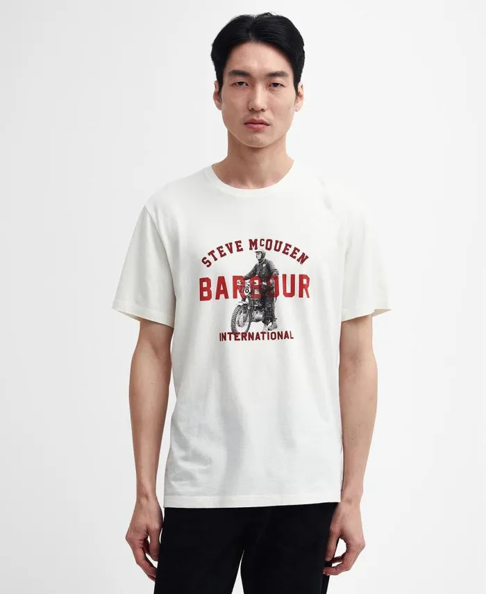 Speedway TShirt Whisper White Men Barbour TShirts