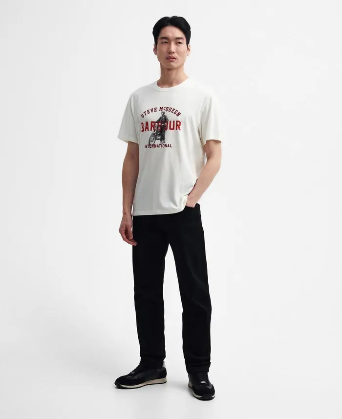 Speedway TShirt Whisper White Men Barbour TShirts